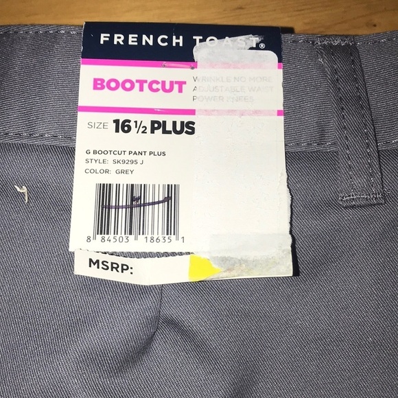 French Toast Girls Gray Pants 16.5 Plus Bootcut - Picture 2 of 7